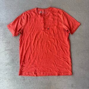 Icebreaker Men’s Merino Wool Henley Pocket T-Shirt Size Small Orange